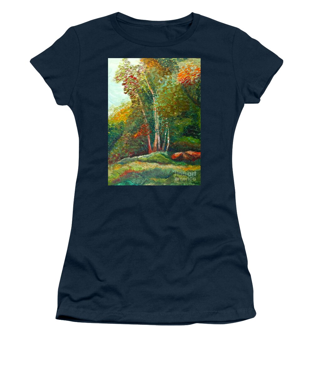 Landscape Women's T-Shirt featuring the painting Minnesota Quartet by Nadine Rippelmeyer