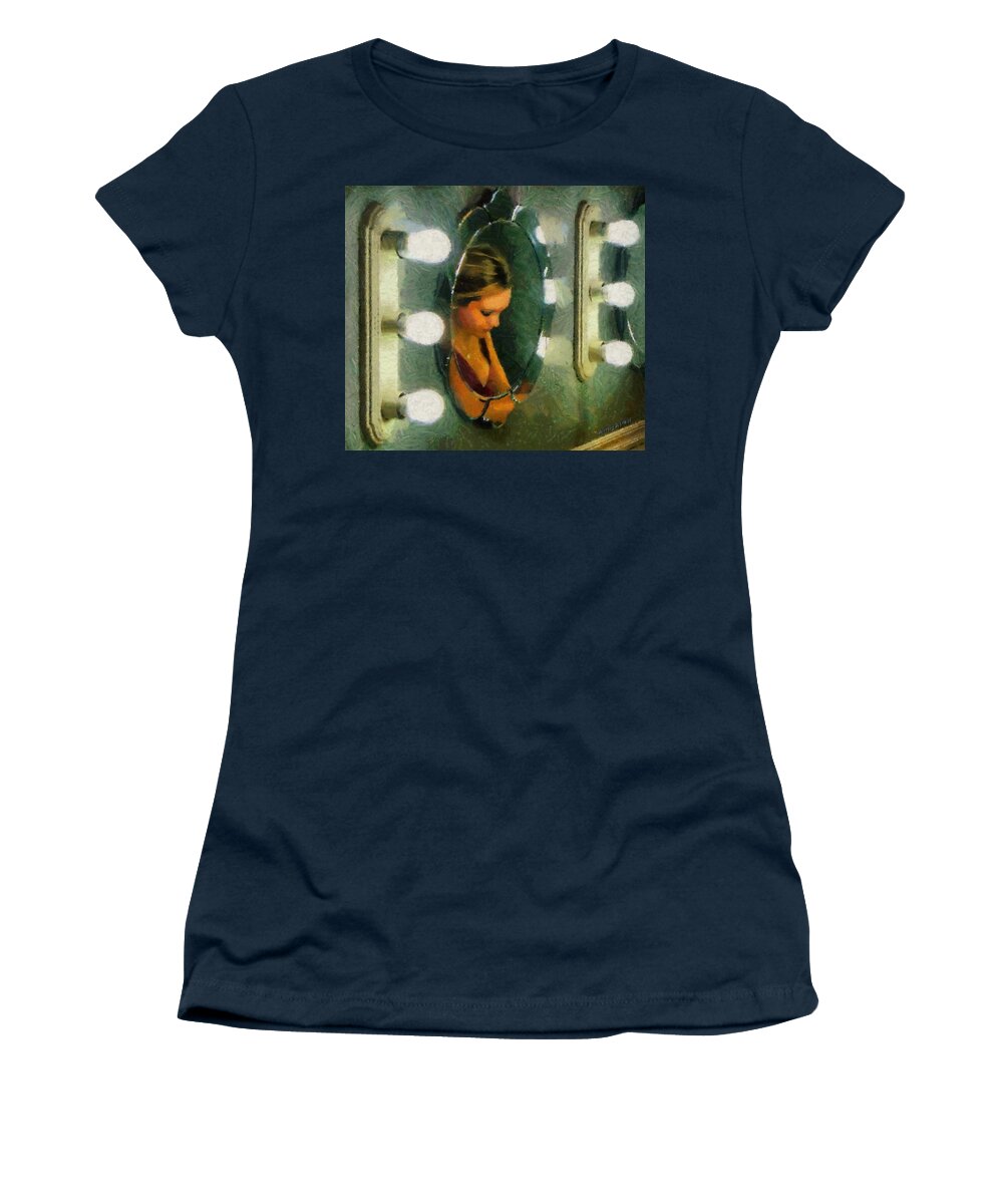 Bridesmaid Women's T-Shirt featuring the painting Mirror Mirror on the Wall by Jeffrey Kolker