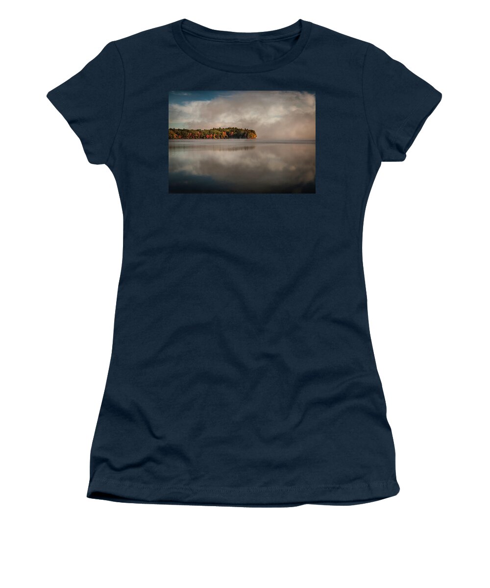 Fall Women's T-Shirt featuring the photograph Misty Morning by Benjamin Dahl