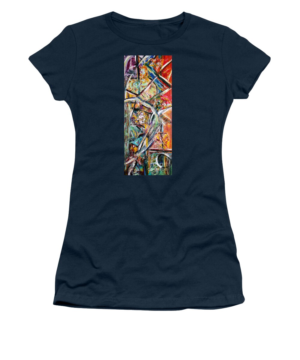 Color Abstract Women's T-Shirt featuring the painting Mix and Match by Yael VanGruber