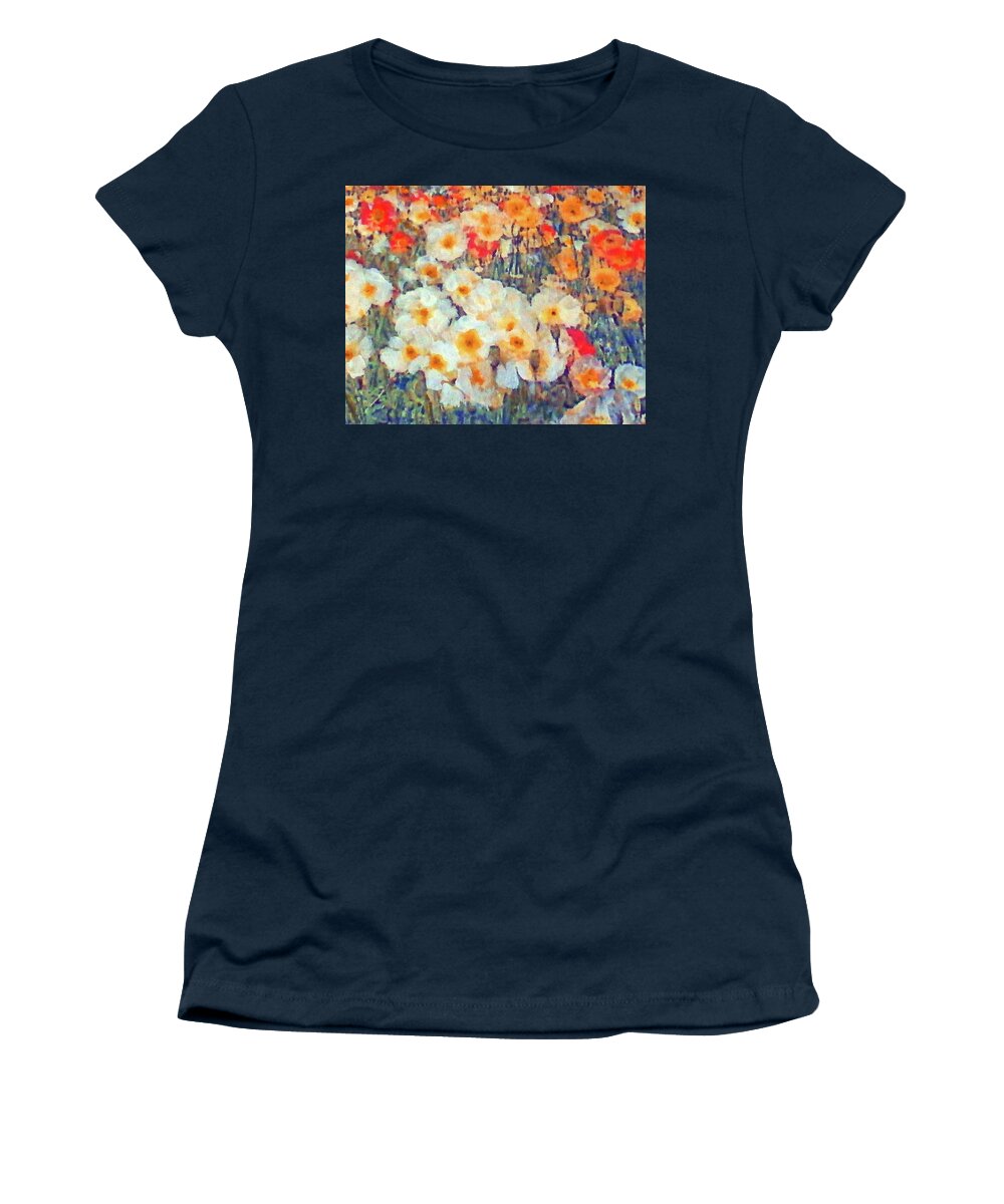 Poppies Women's T-Shirt featuring the painting Mixed Poppies by Richard James Digance