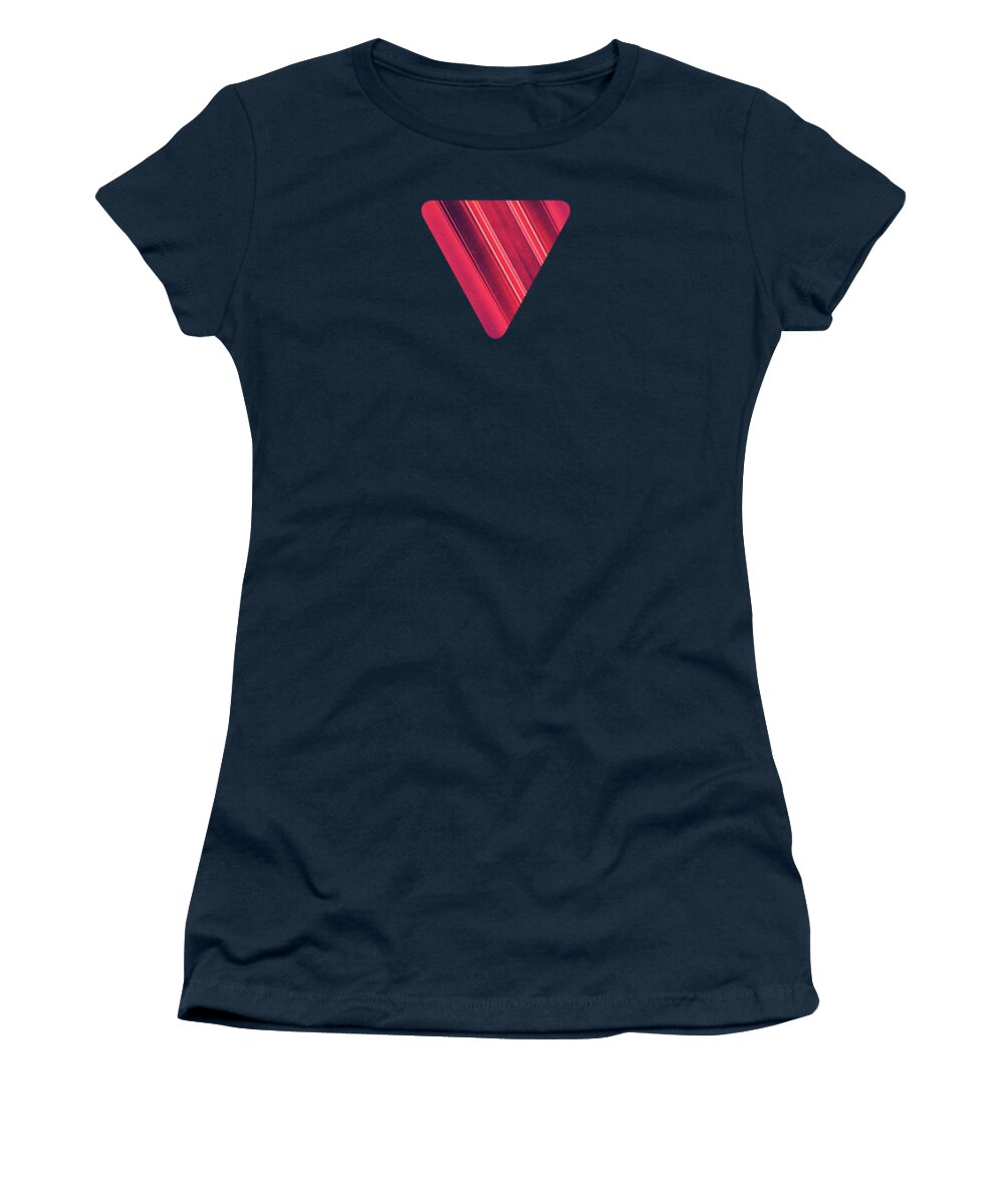 Abstract Women's T-Shirt featuring the photograph Modern Red Black Stripe Abstract Stream Lines Texture Design by Philipp Rietz