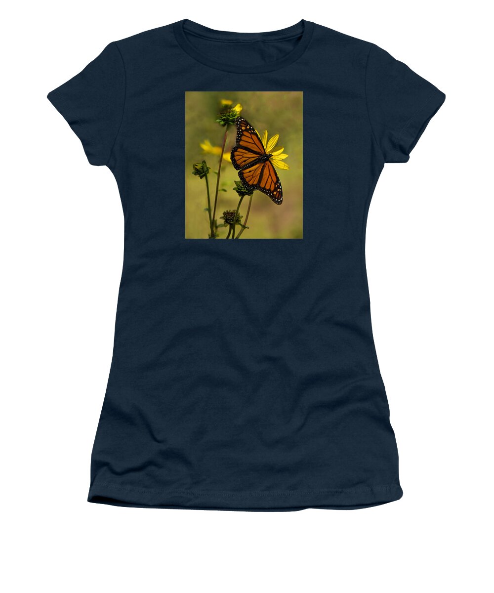 Butterfly Women's T-Shirt featuring the photograph Monarch in the Garden - Vertical by Mitch Spence
