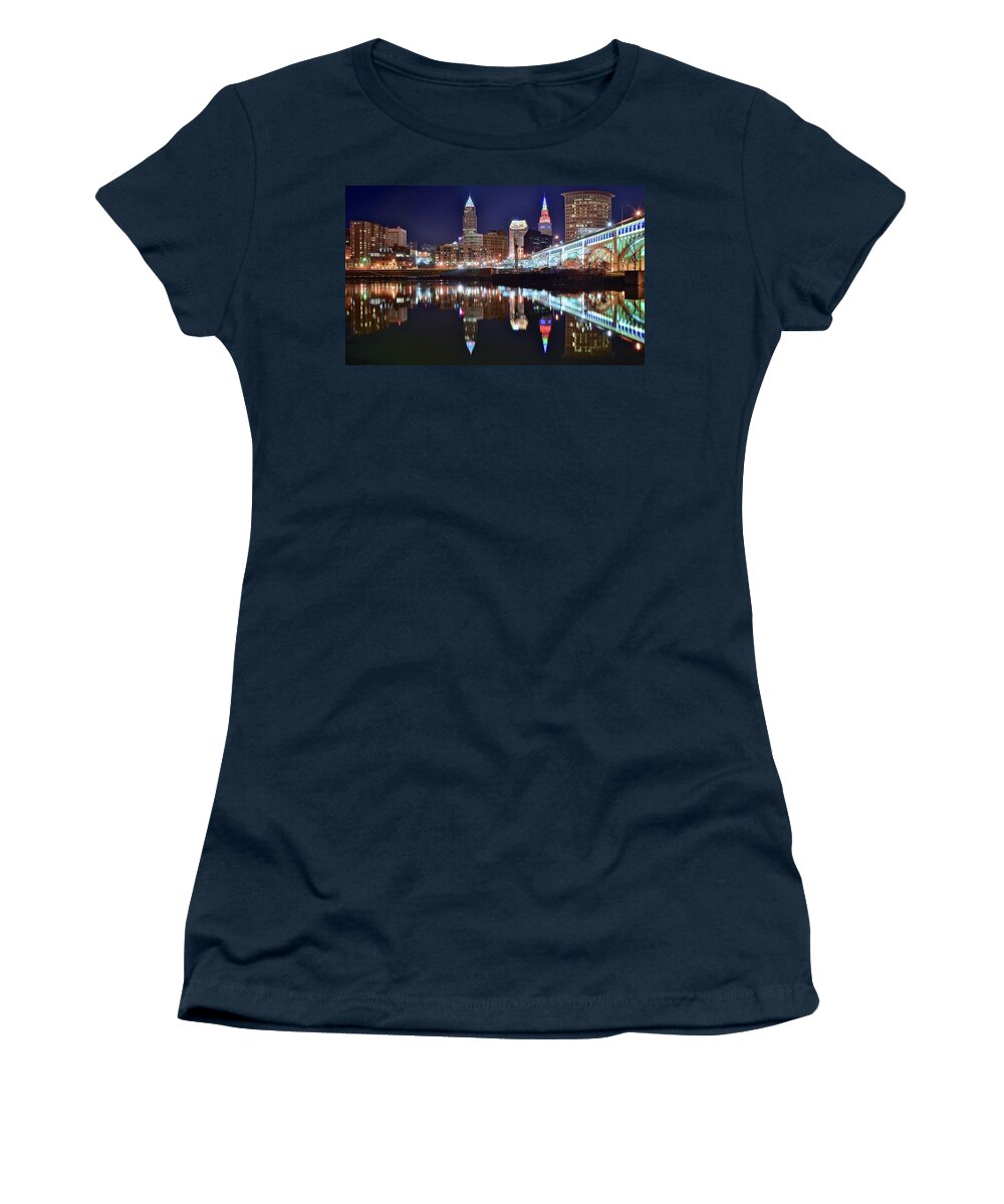 Cleveland Women's T-Shirt featuring the photograph Mood Lighting by Frozen in Time Fine Art Photography