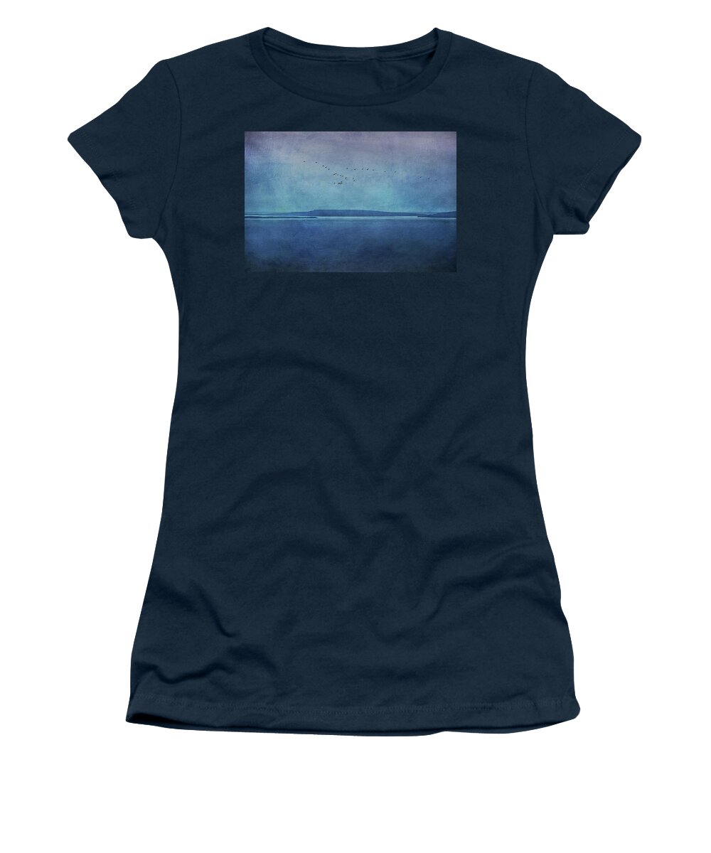 Moody Blues Women's T-Shirt featuring the photograph Moody Blues - A Landscape by Andrea Kollo