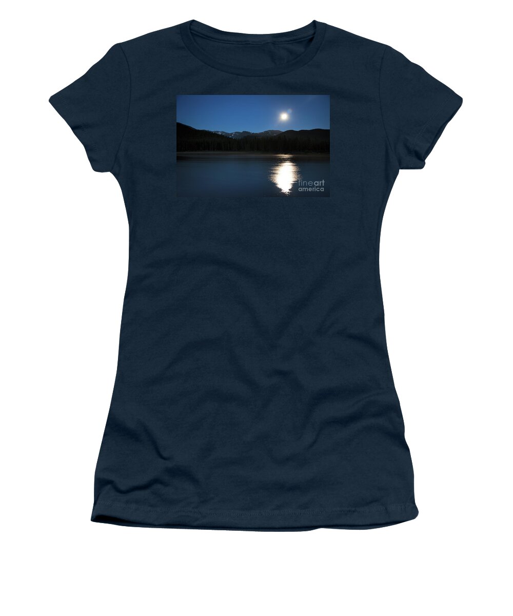 Moonshine Reflection Women's T-Shirt featuring the photograph Moon Shine by Jim Garrison