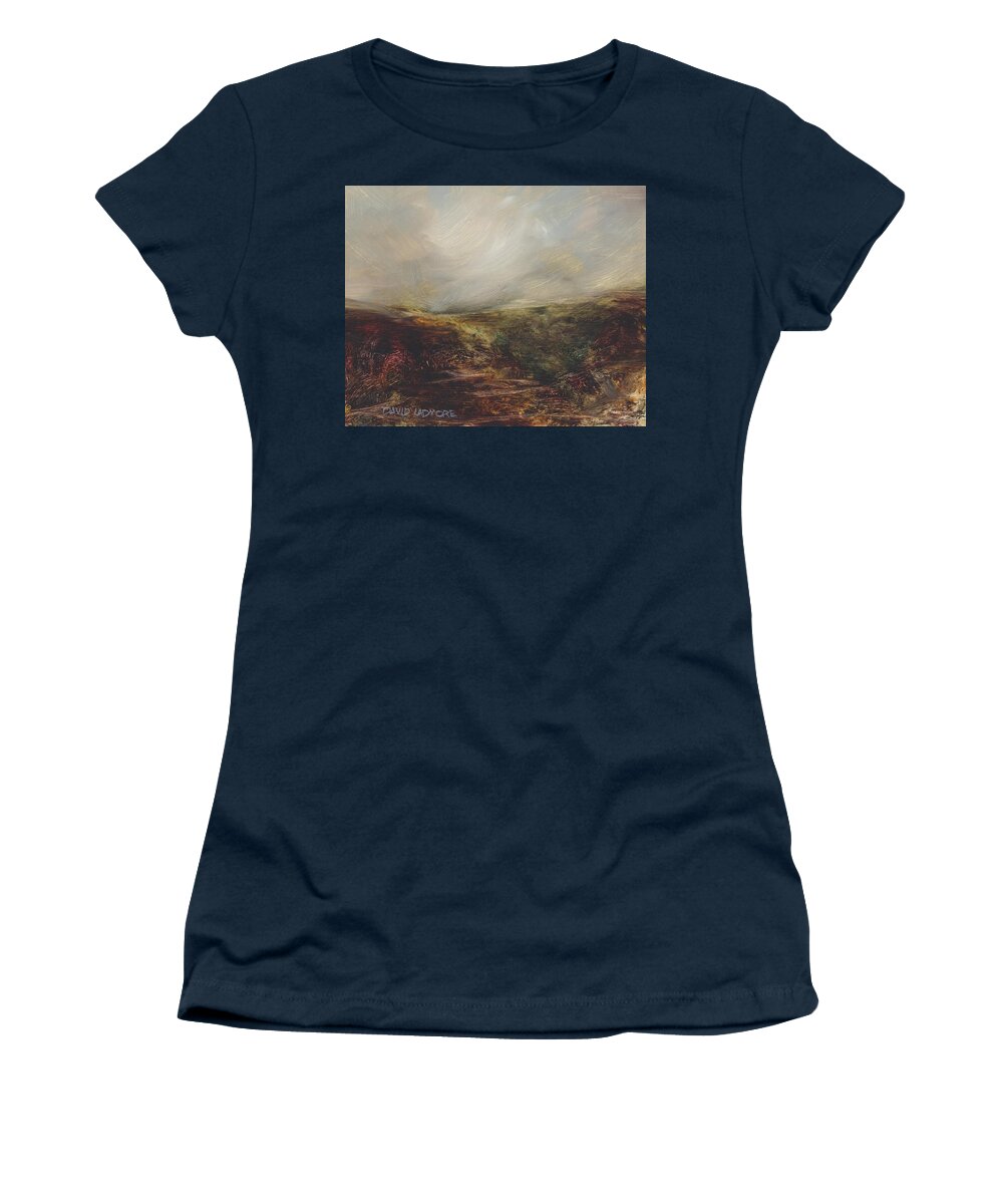 Moorland Women's T-Shirt featuring the painting Moorland 76 by David Ladmore
