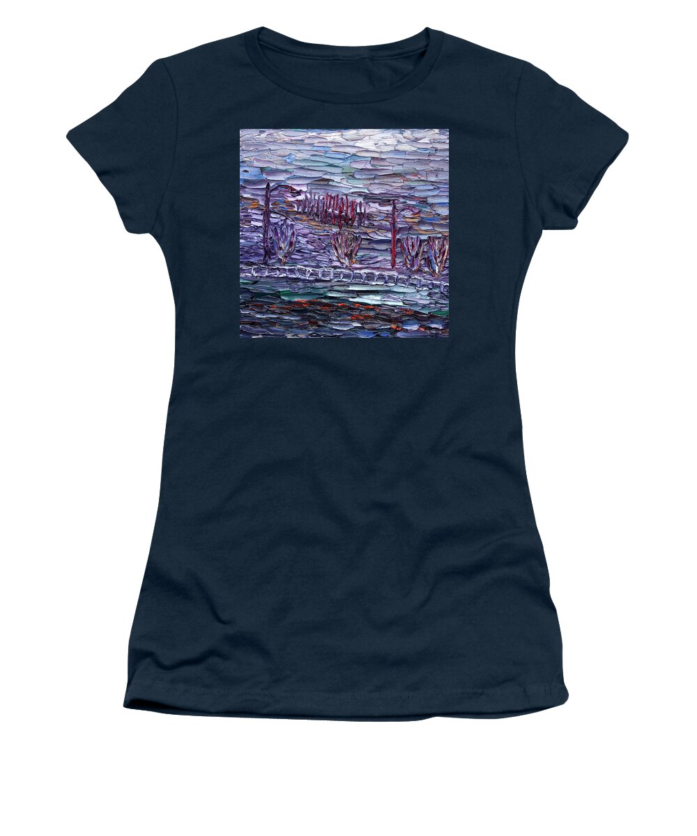 Morning Women's T-Shirt featuring the painting Morning at Sayreville by Vadim Levin