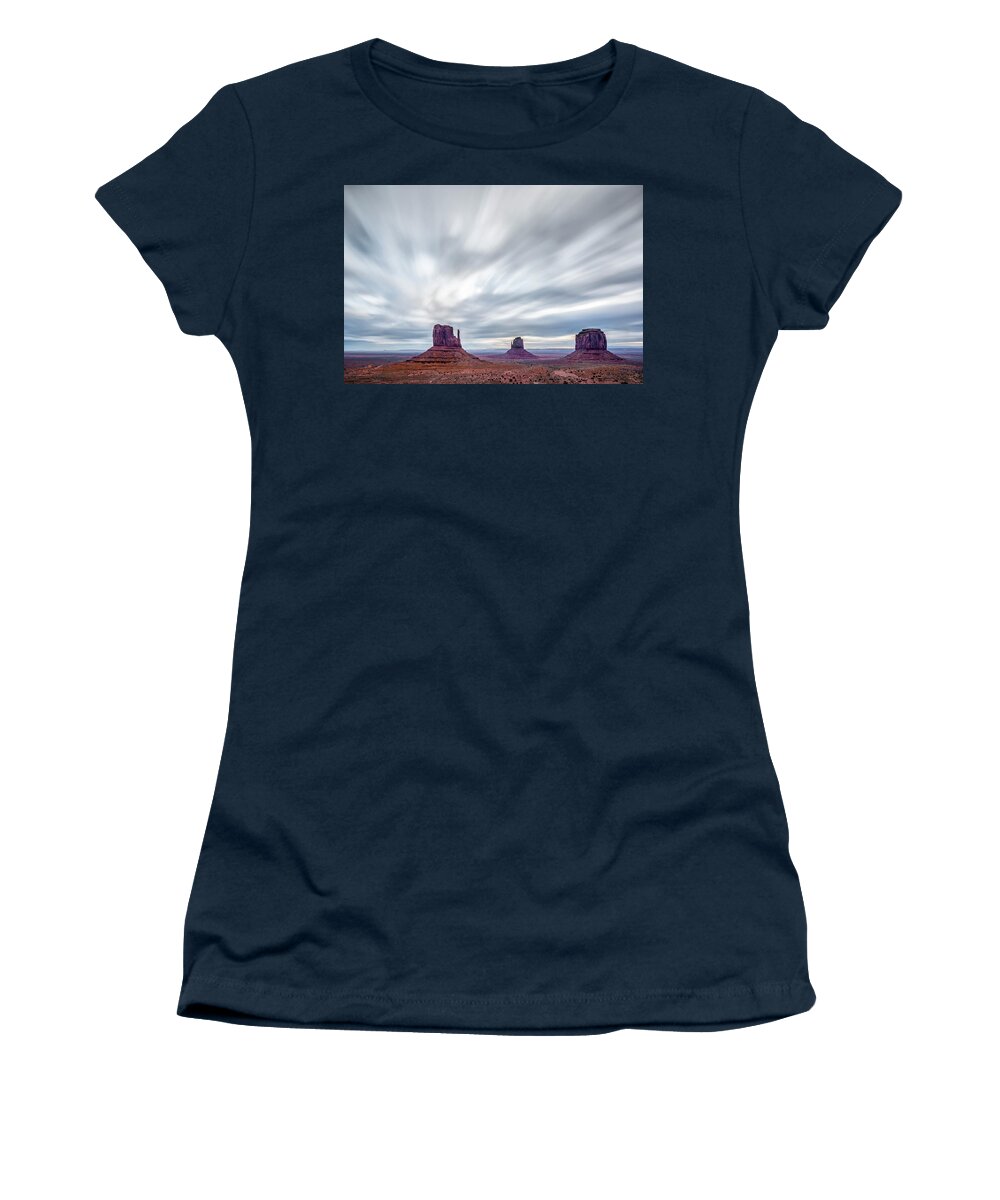 America Women's T-Shirt featuring the photograph Morning in Monument Valley by Jon Glaser