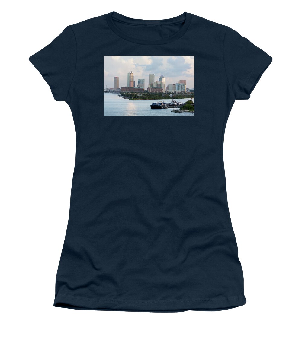 Landmark Women's T-Shirt featuring the photograph Morning In Tampa by Ramunas Bruzas
