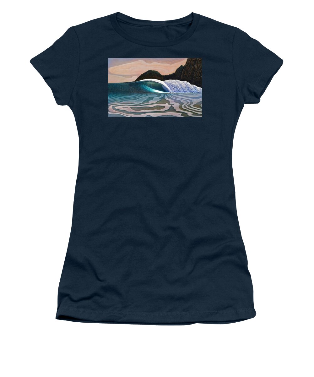 Seascape Women's T-Shirt featuring the relief Morning Java by Nathan Ledyard