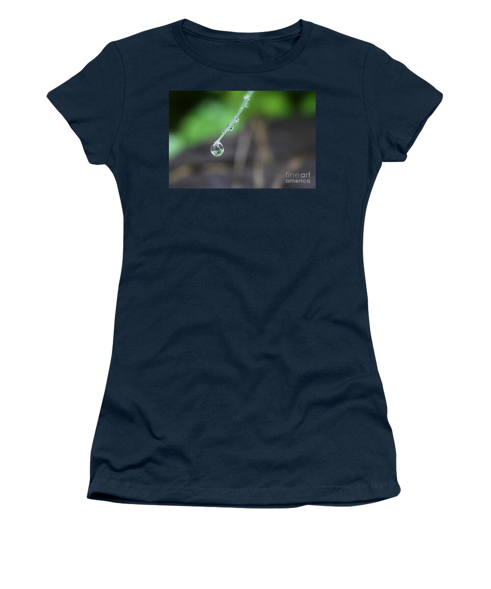 Backyard Women's T-Shirt featuring the photograph Morning Rain Drops by Kym Clarke