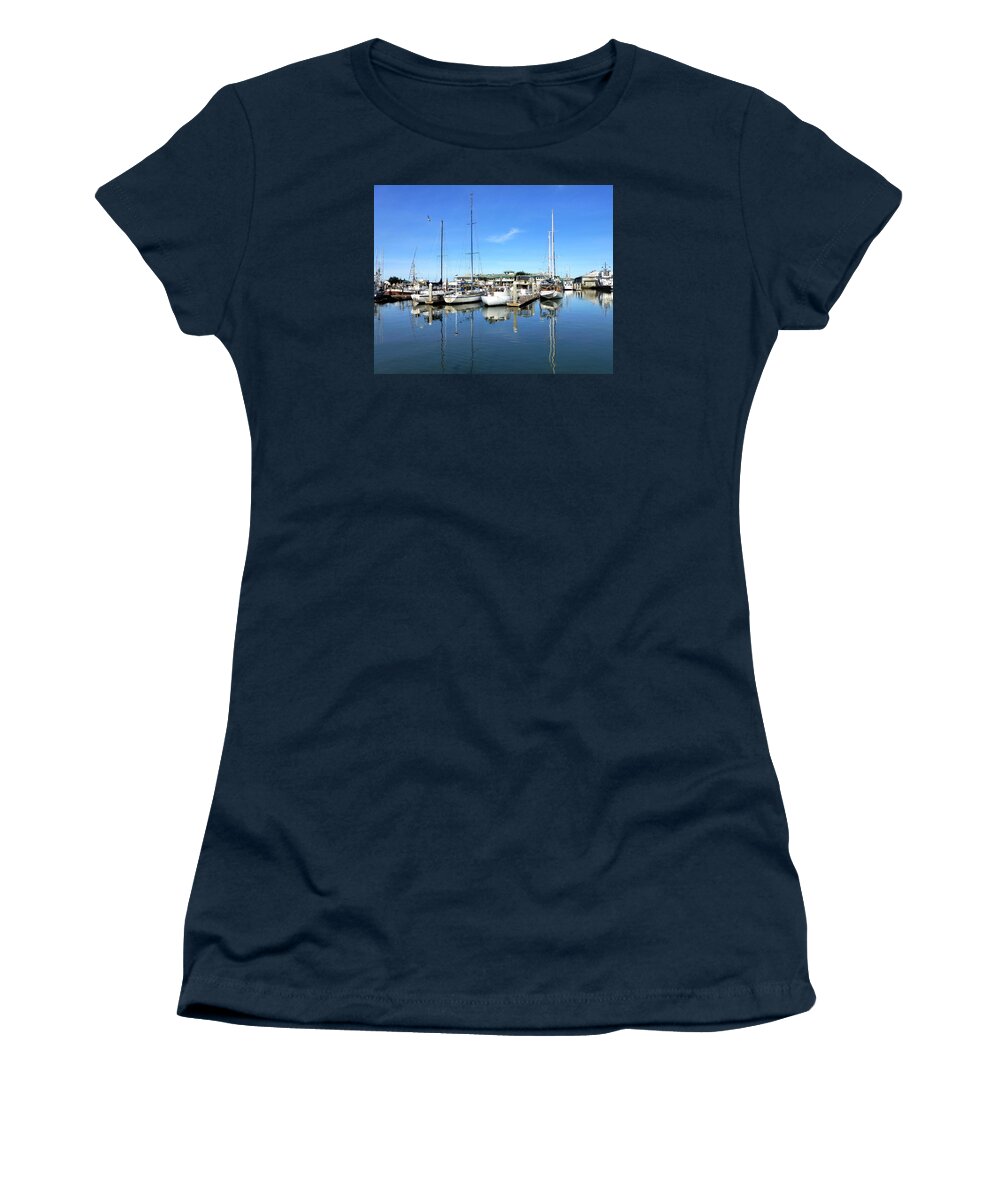 Moss Landing Women's T-Shirt featuring the photograph Moss Landing Harbor by Amelia Racca