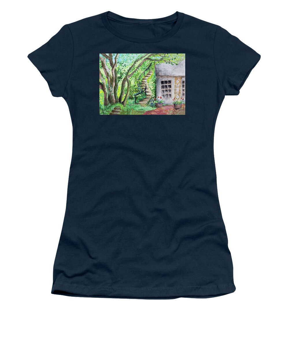 Eugene Women's T-Shirt featuring the painting Mossy Cottage by Tara D Kemp