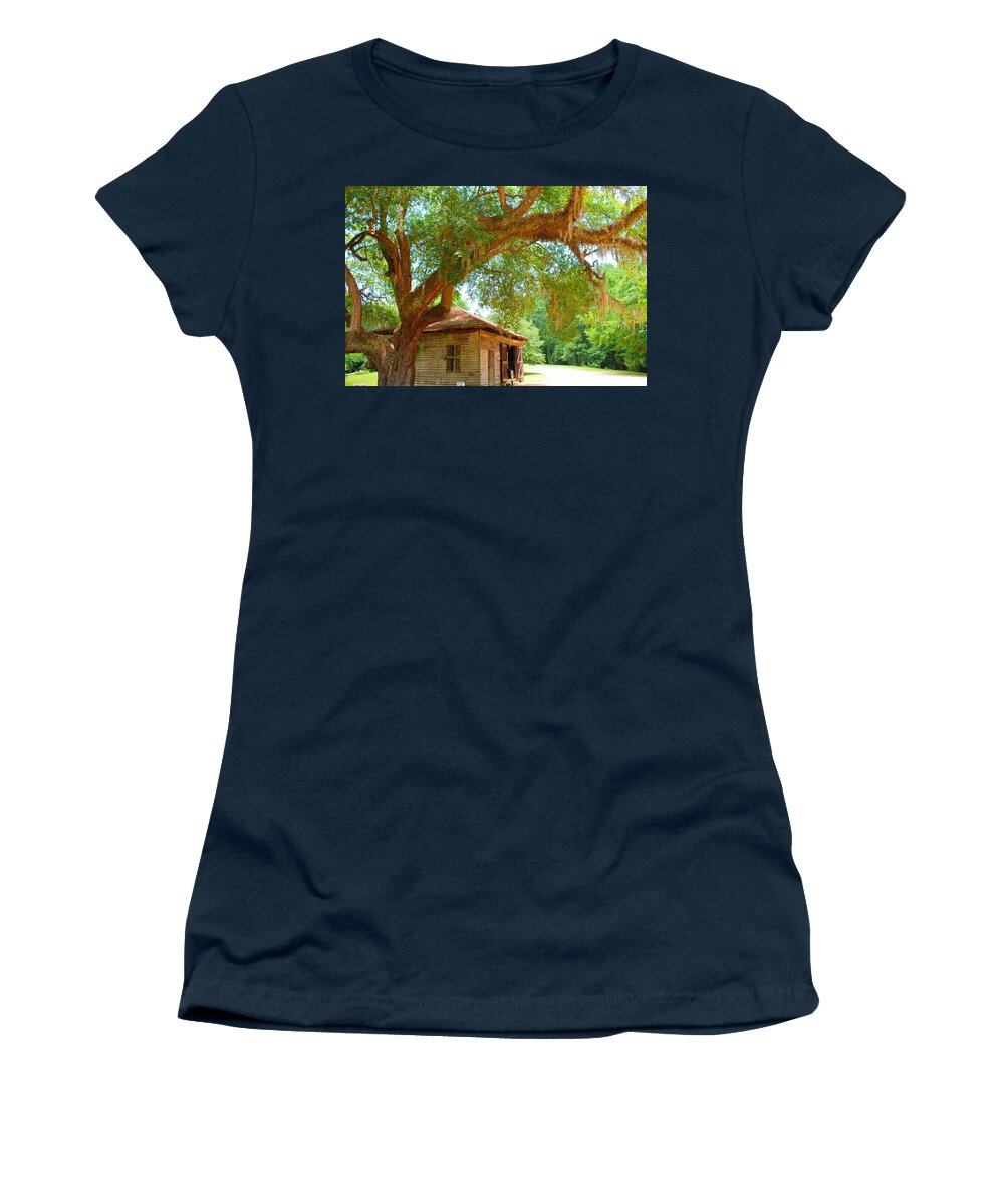 Natchez Women's T-Shirt featuring the photograph Mossy Tree in Natchez by Karen Wagner