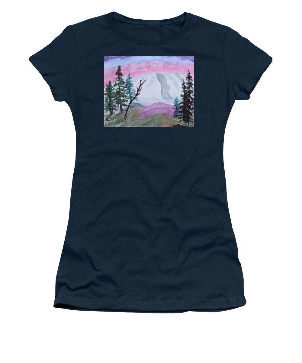 Mt. St. Helen Sunset Women's T-Shirt featuring the photograph Mt. St. Helen Sunset by Warren Thompson