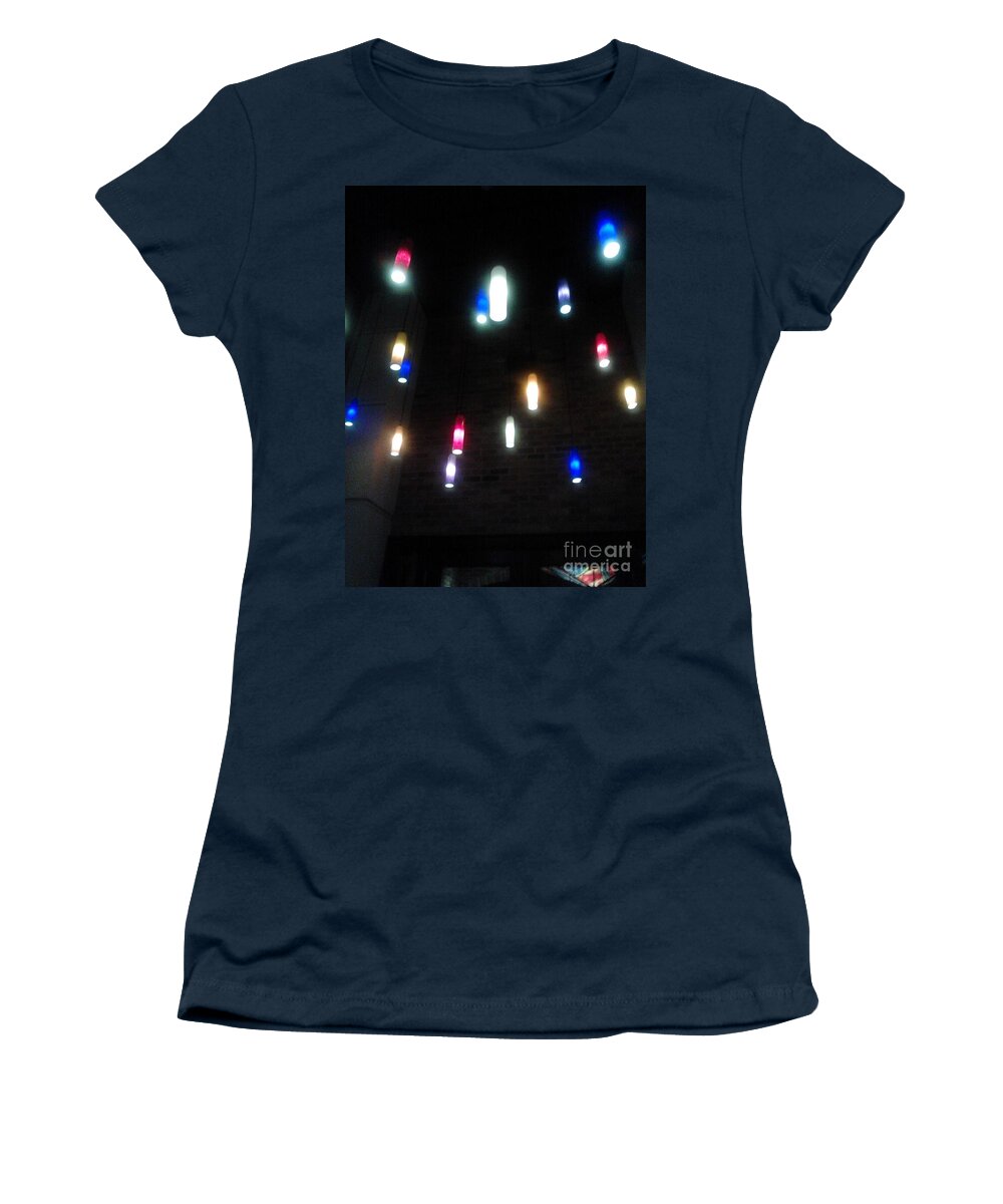 Multi Lights Women's T-Shirt featuring the photograph Multi Colored Lights by CAC Graphics