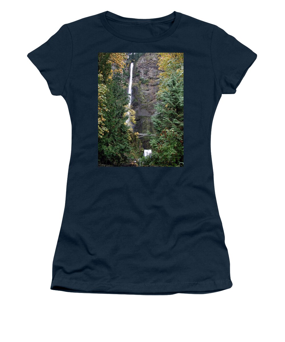 Multnomah Falls Women's T-Shirt featuring the photograph Multnomah Falls - 5 by DArcy Evans