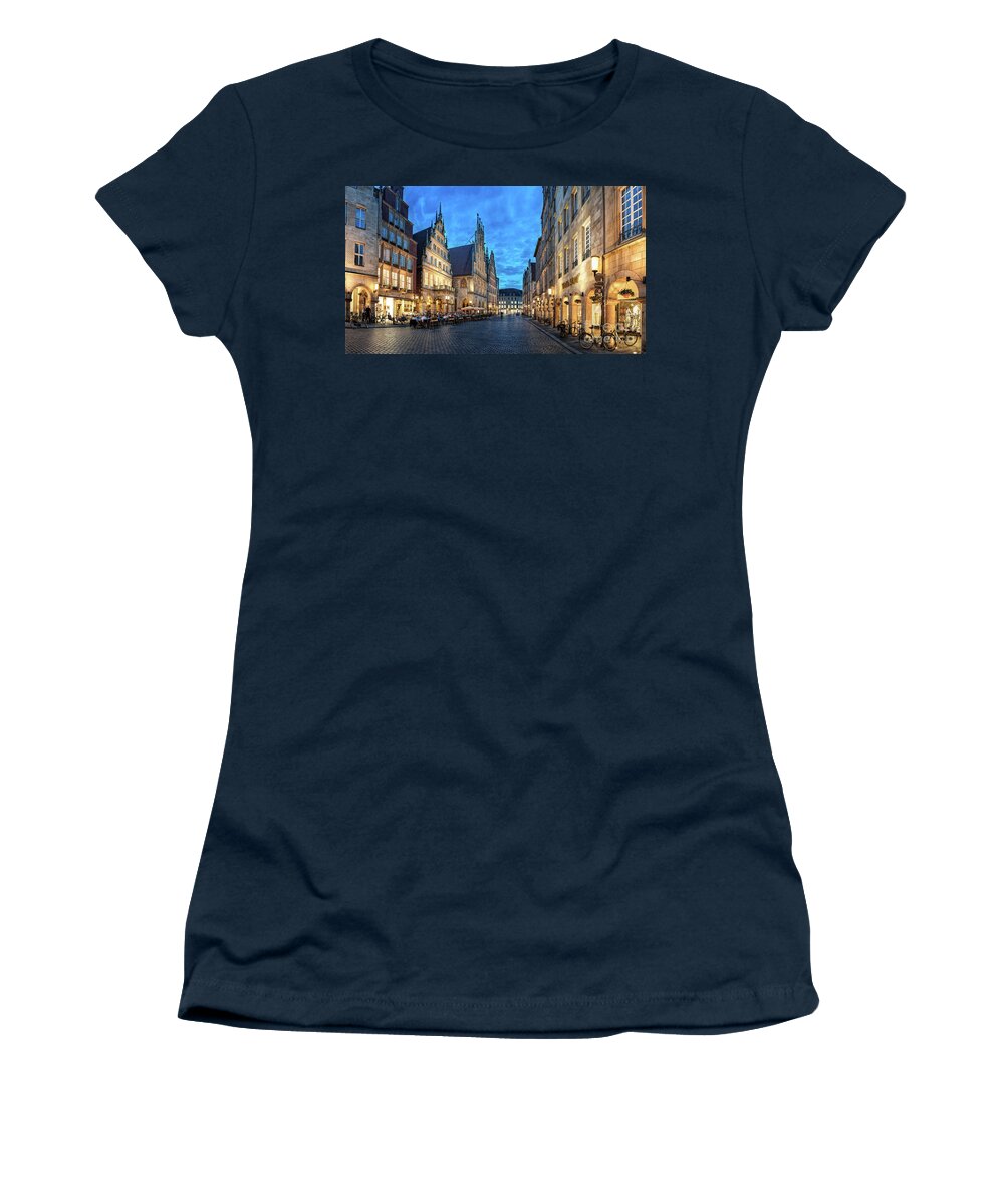 Munster Women's T-Shirt featuring the photograph Munster Prinzipalmarkt Stuhlmacher by Daniel Heine