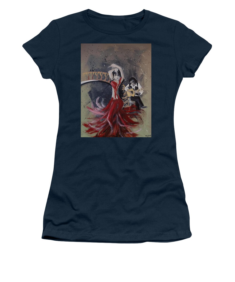 Dance Women's T-Shirt featuring the painting Musica Espaniol by Kelly King
