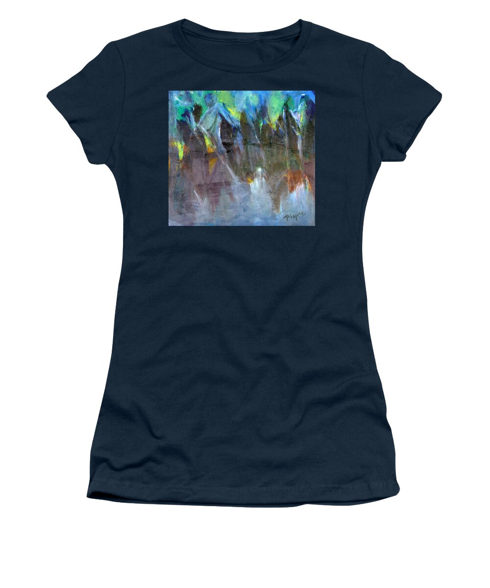 Reflections Of Trees In Water Women's T-Shirt featuring the painting My Mohawk by Betty Pieper