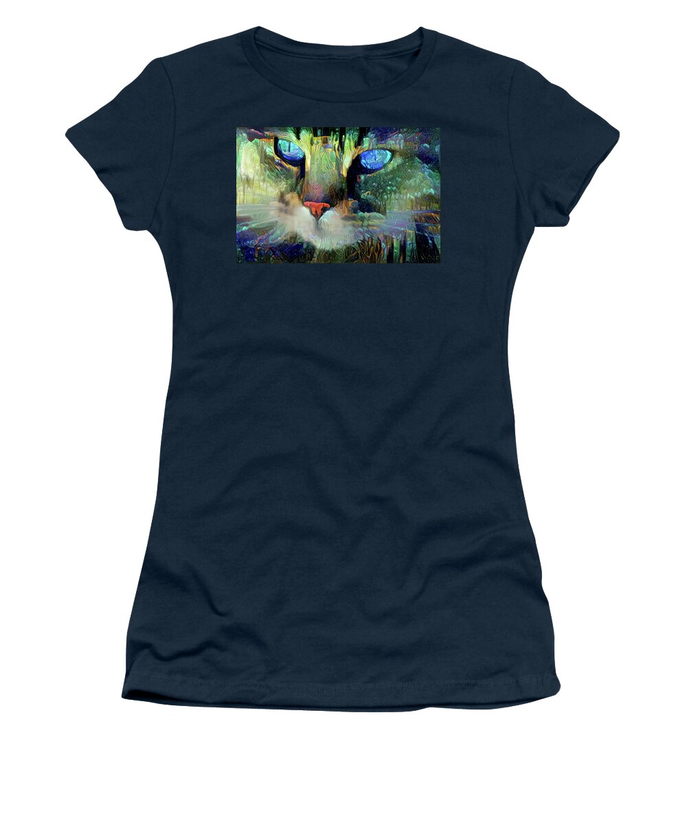 Cats Women's T-Shirt featuring the digital art Mystical Cat Art by Peggy Collins