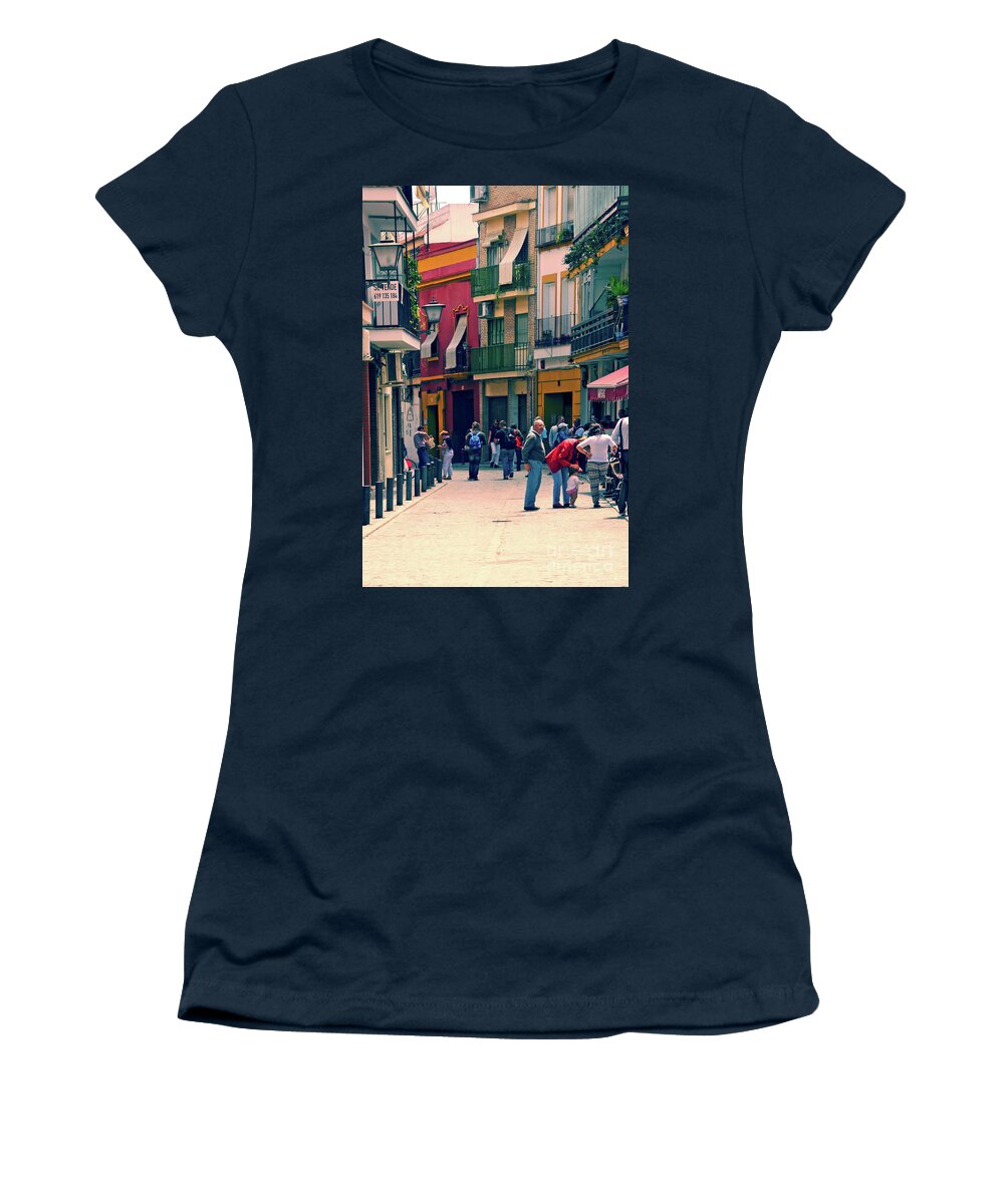 Ariana Women's T-Shirt featuring the photograph Triana on a Sunday Afternoon 1 by Mary Machare