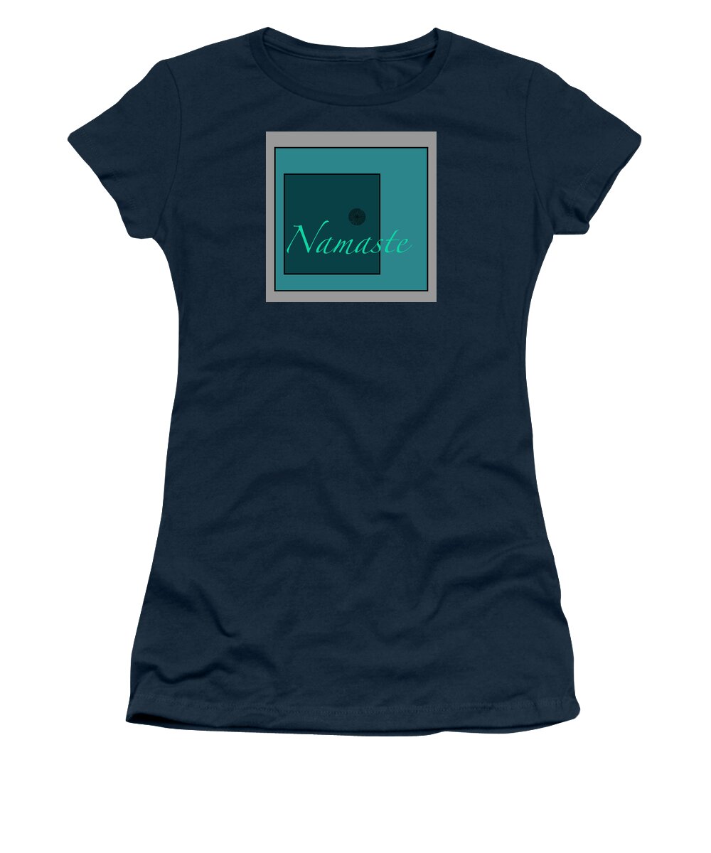 Namaste Women's T-Shirt featuring the digital art Namaste In Blue by Kandy Hurley