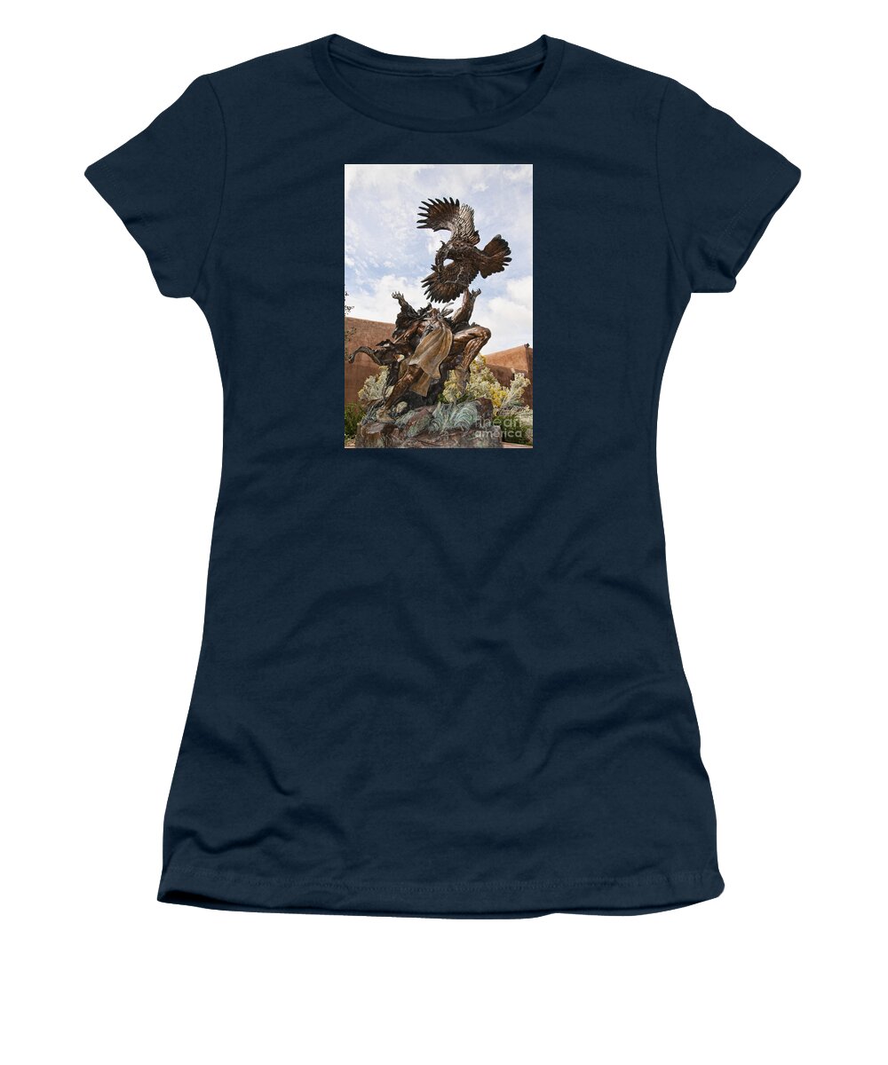 Santa Fe Women's T-Shirt featuring the photograph Native American and Eagle by Brenda Kean