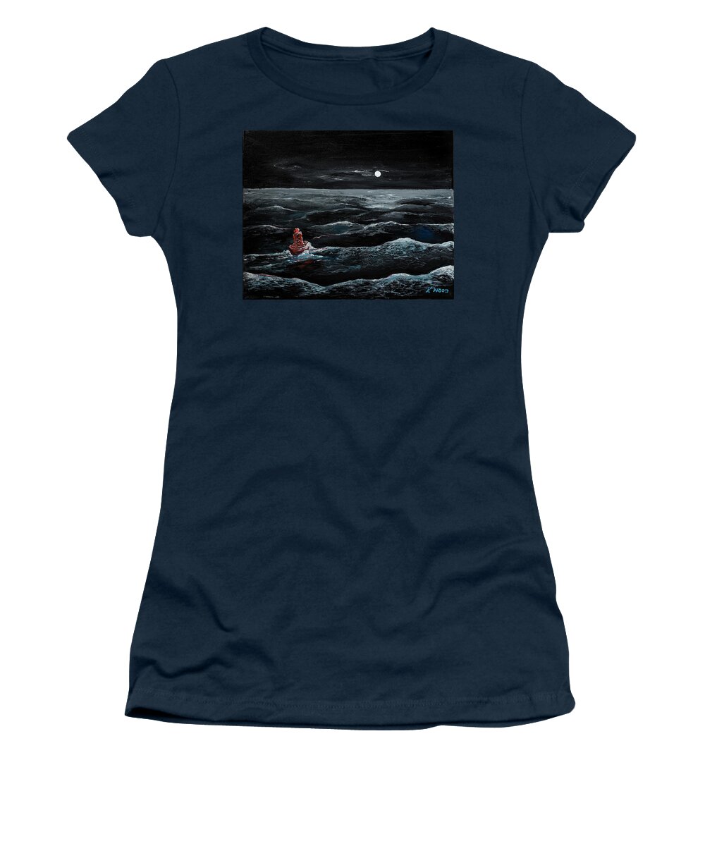 Nautical Women's T-Shirt featuring the painting Navigation Buoy by Ken Wood