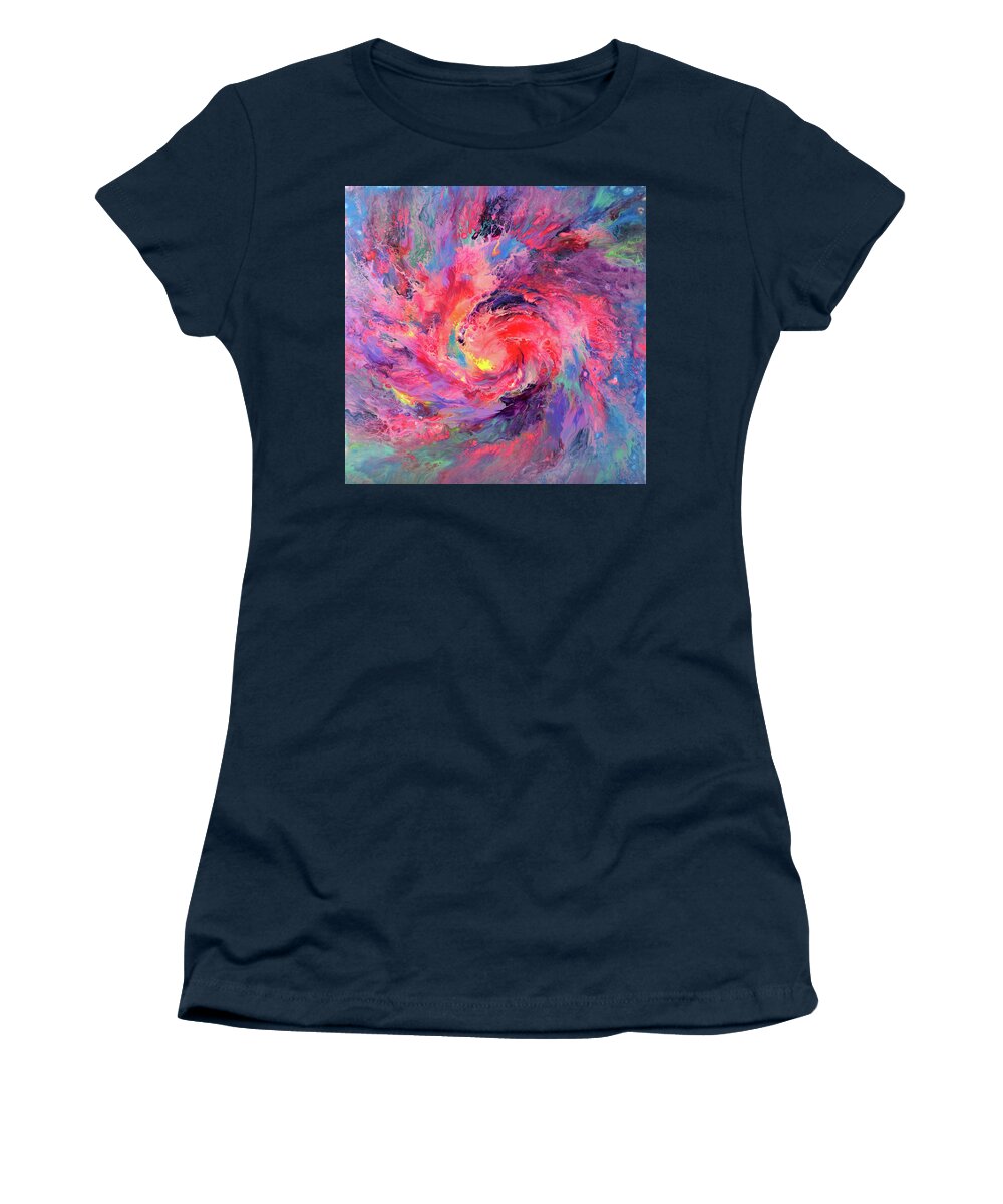 Fluid Women's T-Shirt featuring the painting NEBULA 1 - Abstract Fluid Painting by Tiberiu Soos