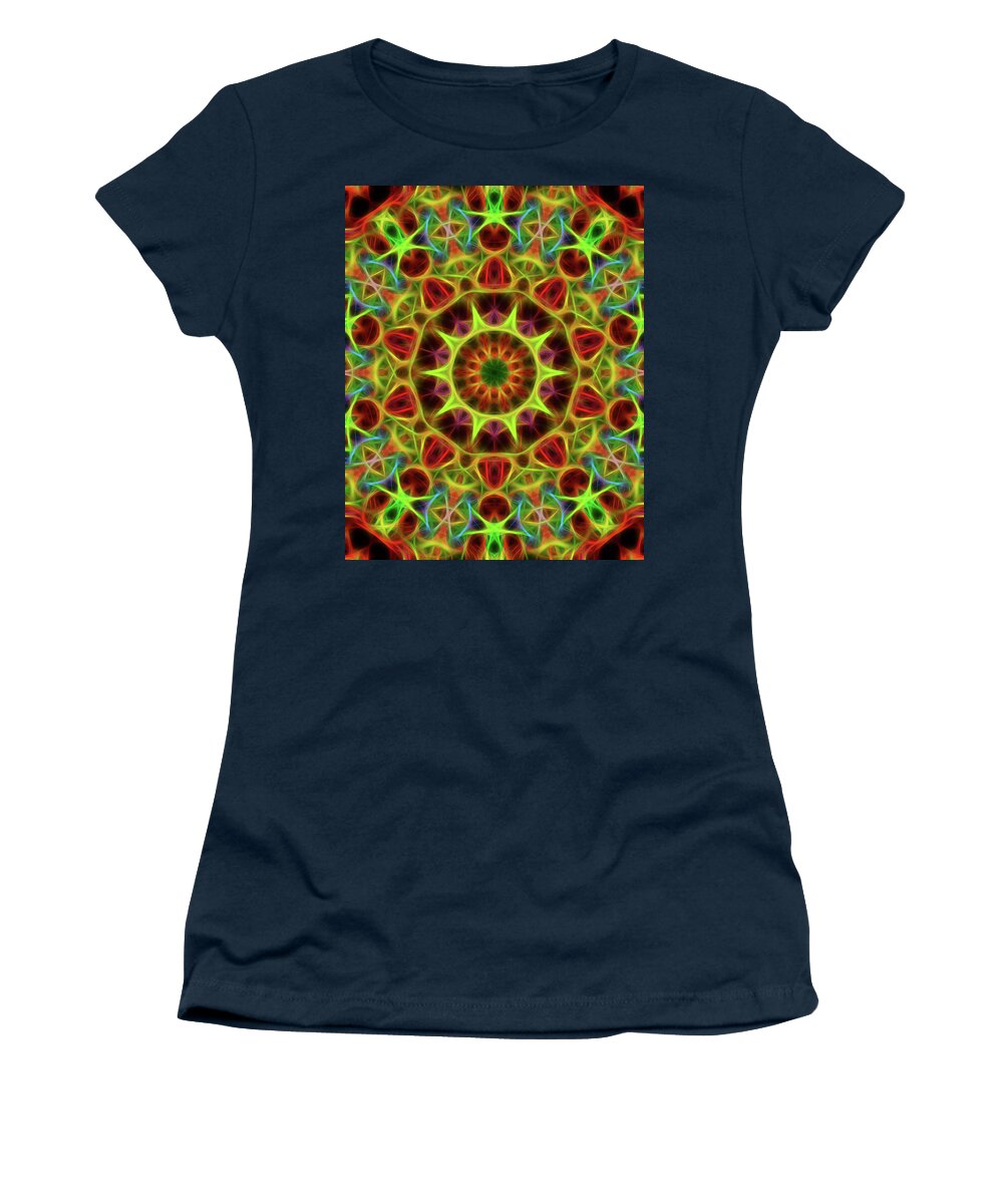 Mandala Art Women's T-Shirt featuring the painting Neon by Jeelan Clark