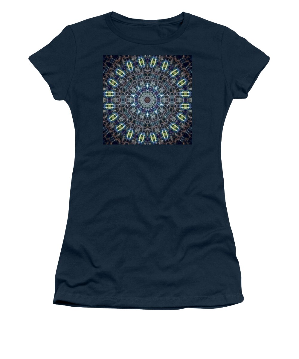 Tao Women's T-Shirt featuring the painting Neon Mandala, Nbr 19G by Will Barger