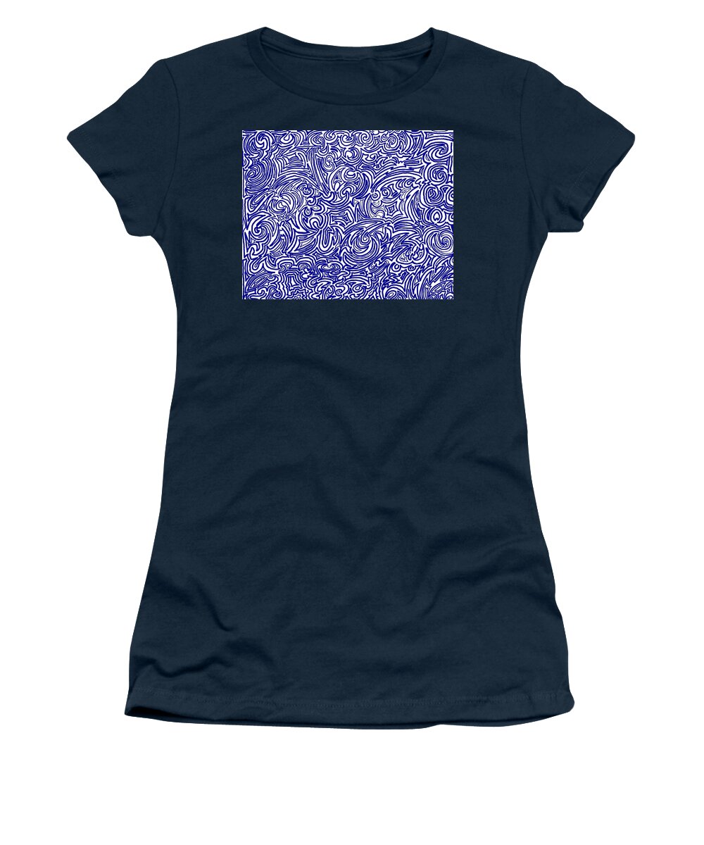 Swirls Women's T-Shirt featuring the digital art Nervous by Christopher Rowlands