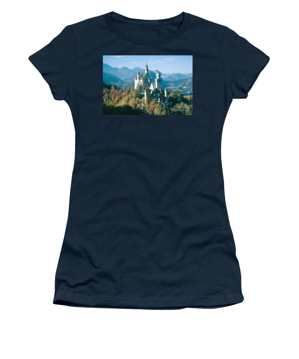 Schloss Women's T-Shirt featuring the photograph Neuschwanstein Castle by Edward Drews
