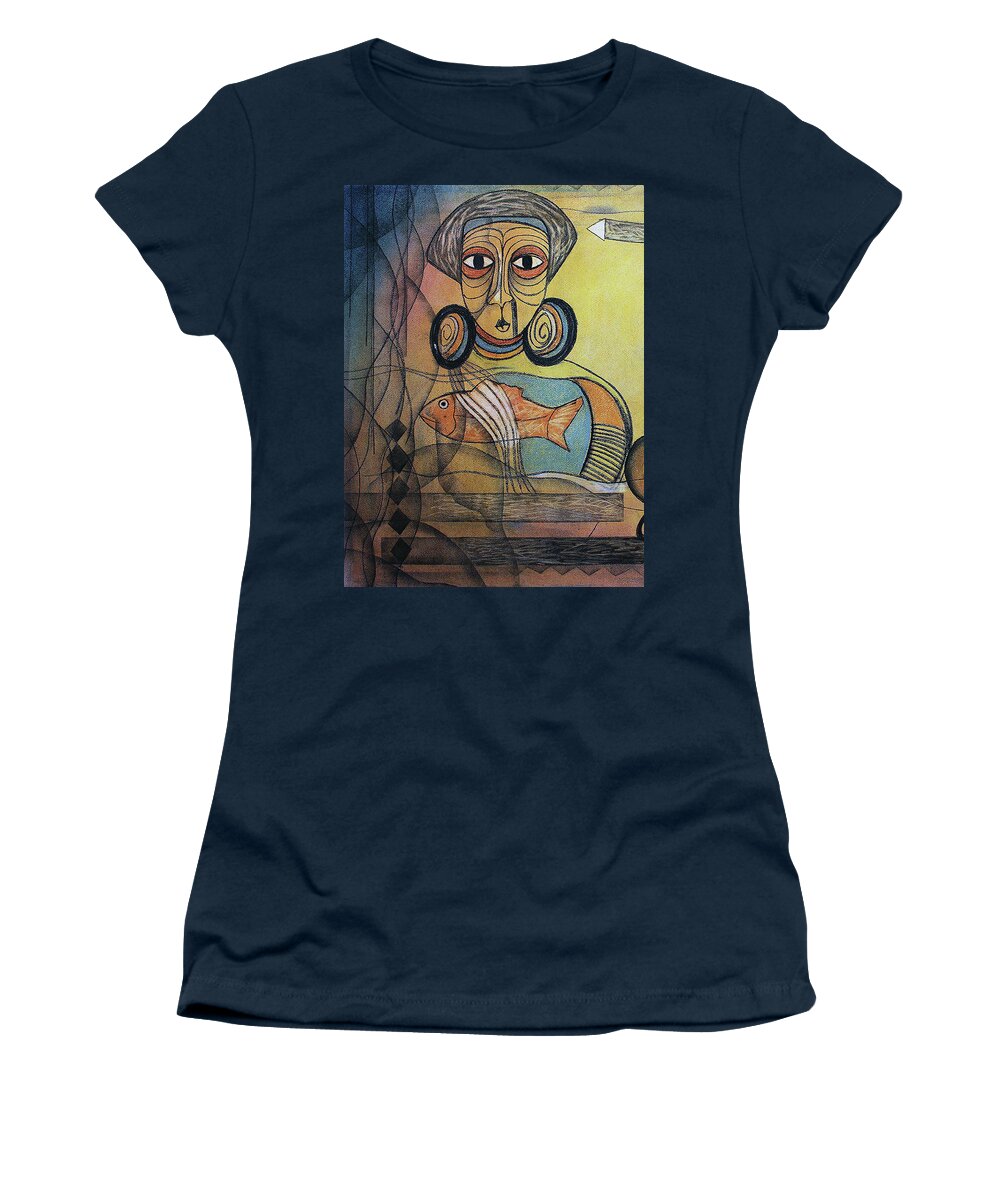 Abstract Women's T-Shirt featuring the painting New Dawn by Winston Saoli