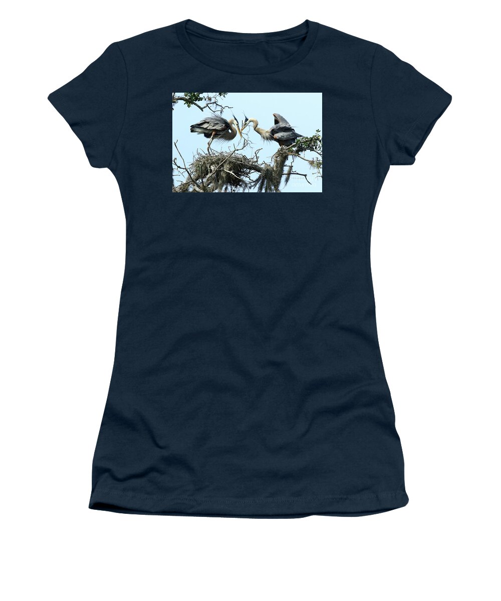 Heron Women's T-Shirt featuring the photograph New Twig by Deborah Benoit