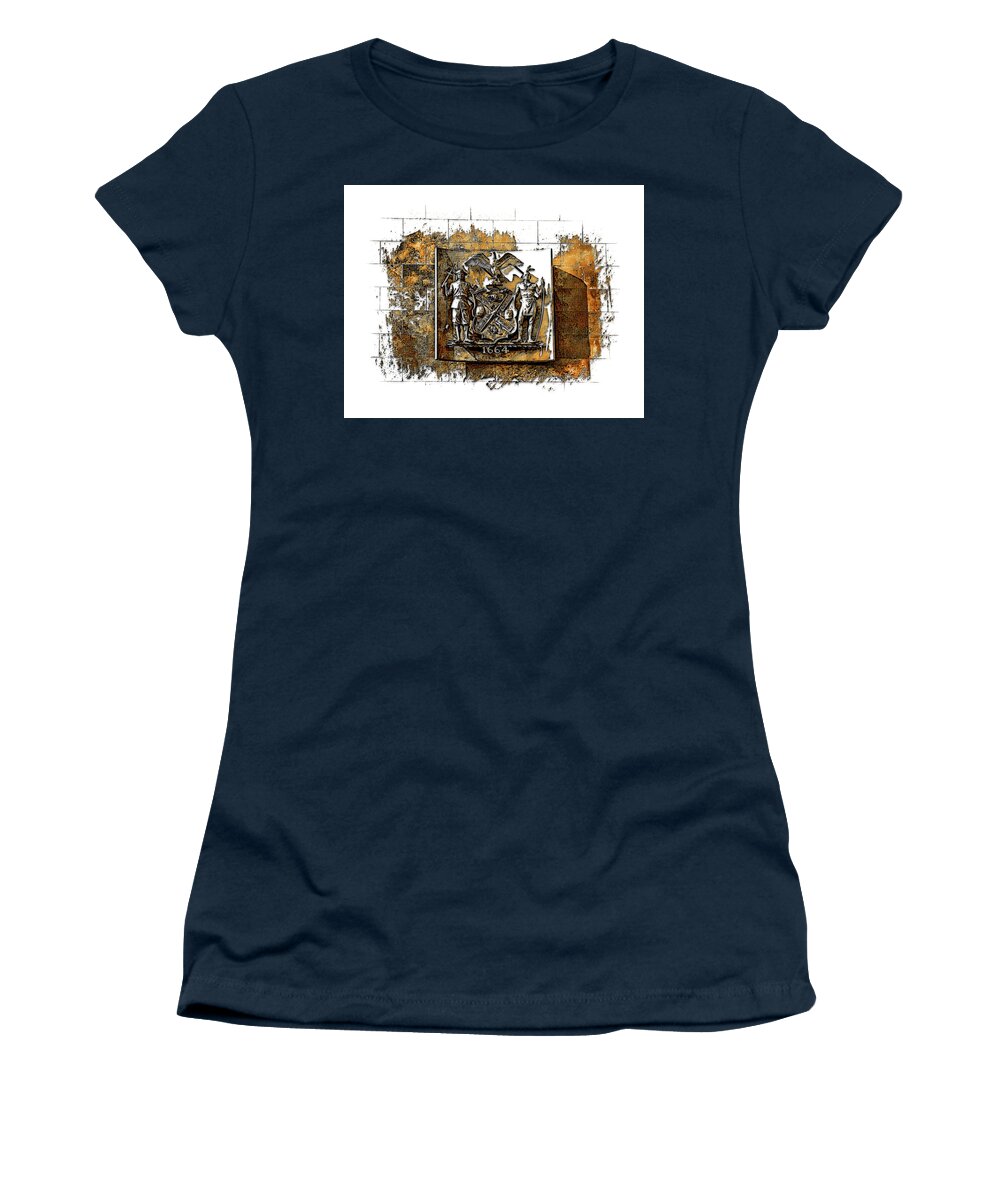 Earthy Women's T-Shirt featuring the photograph New York 1664 Earthy 3 Dimensional by DiDesigns Graphics