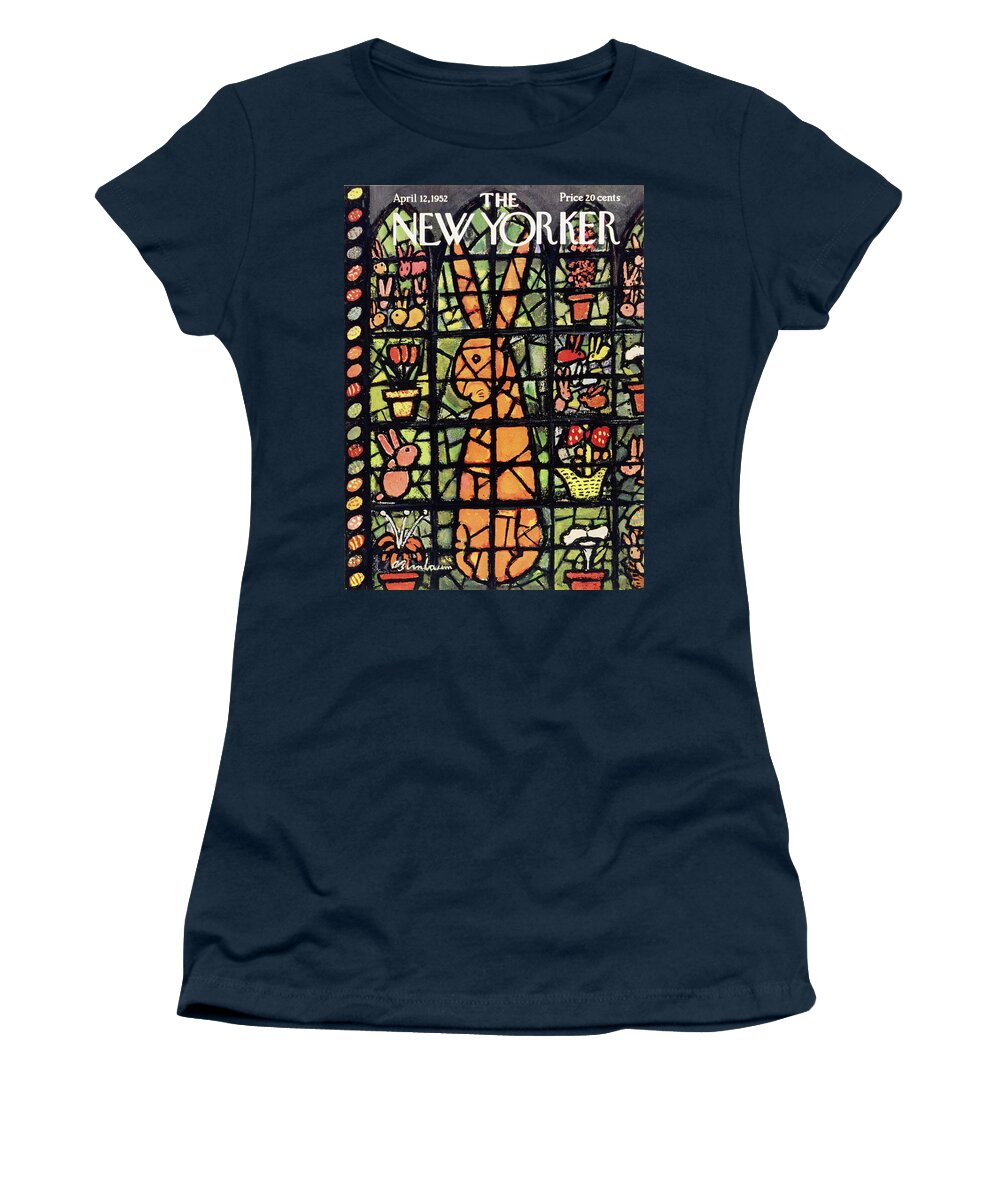 Stained Glass Women's T-Shirt featuring the painting New Yorker April 12 1952 by Abe Birnbaum