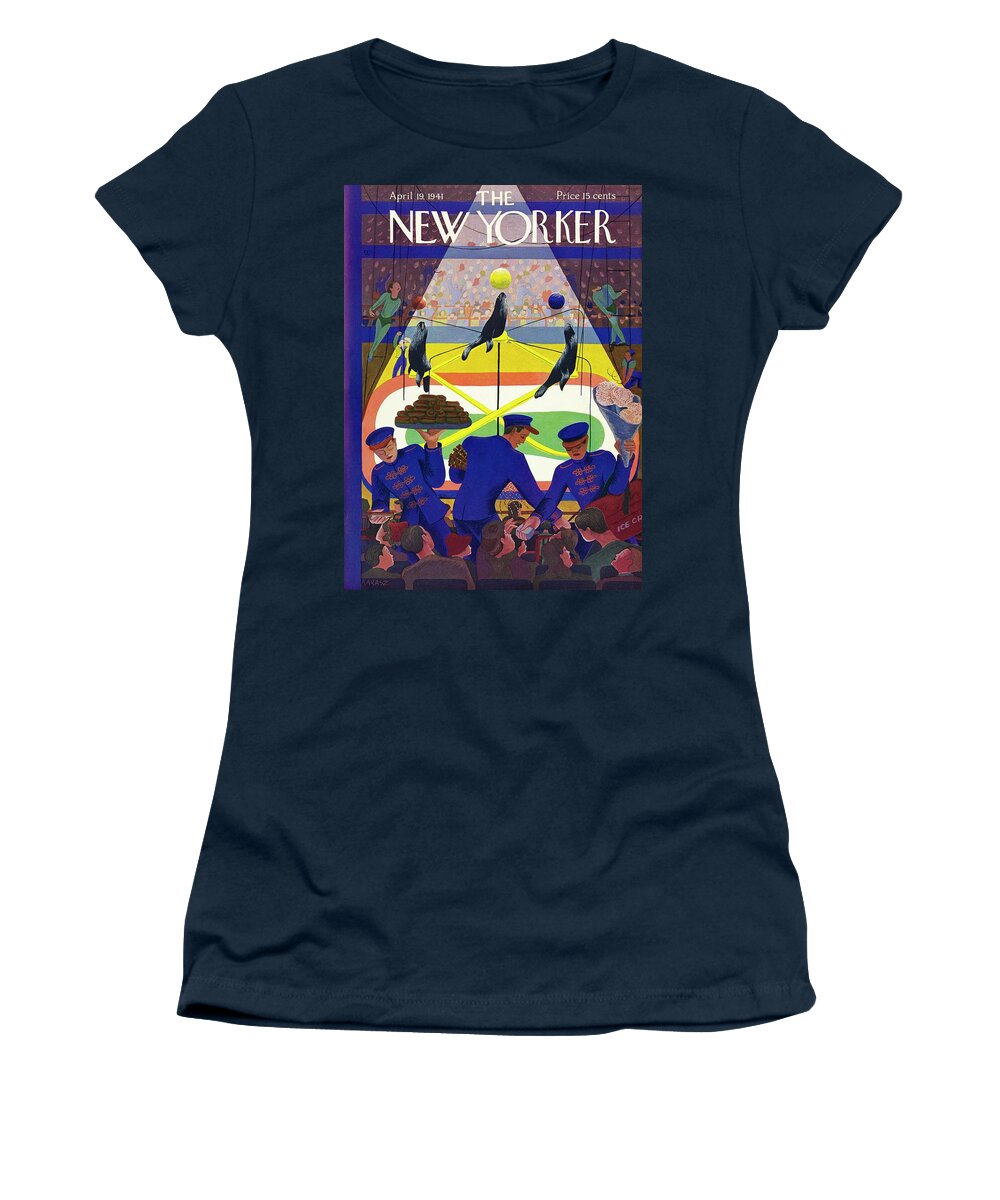 Circus Women's T-Shirt featuring the painting New Yorker April 19 1941 by Ilonka Karasz