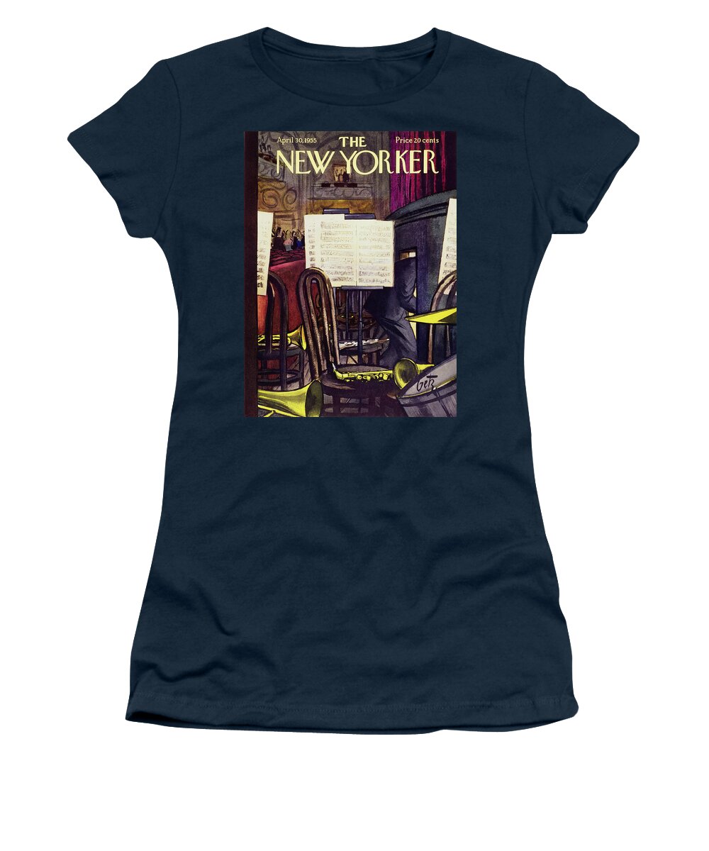 Musician Women's T-Shirt featuring the painting New Yorker April 30 1955 by Arthur Getz