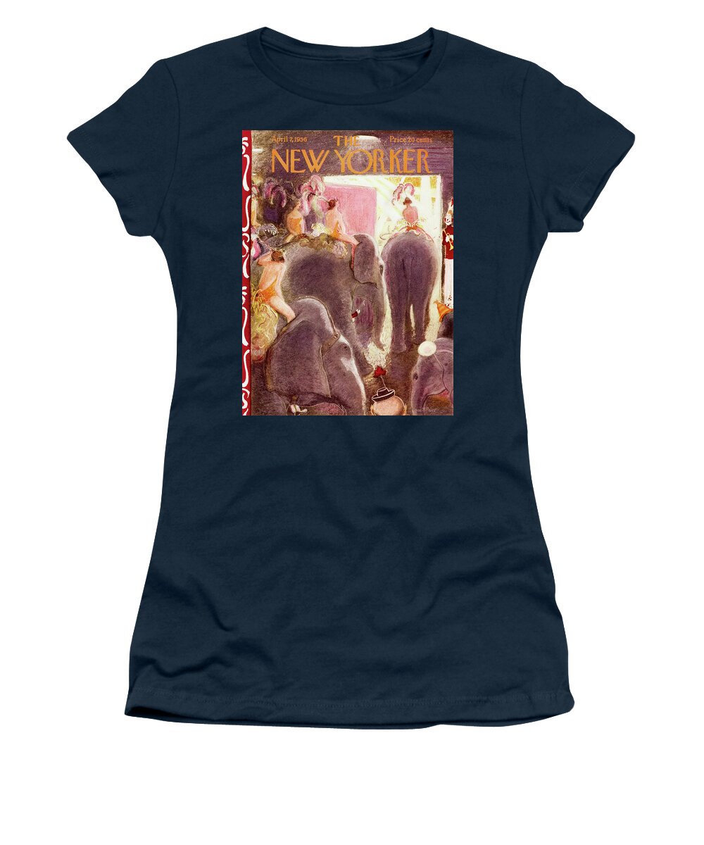 Showgirl Women's T-Shirt featuring the painting New Yorker April 7 1956 by Garrett Price
