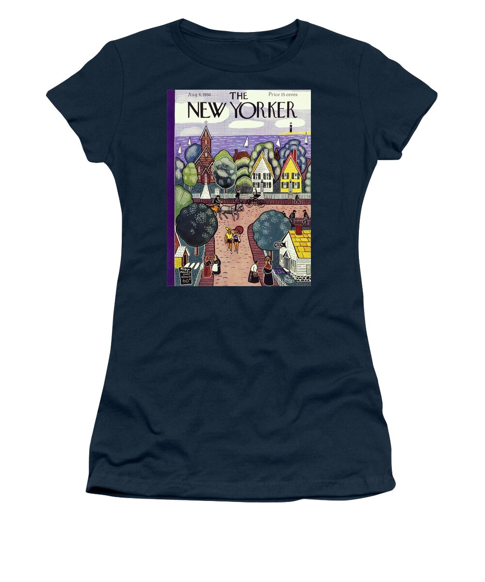 Maine Women's T-Shirt featuring the painting New Yorker August 6, 1938 by Charles E Martin