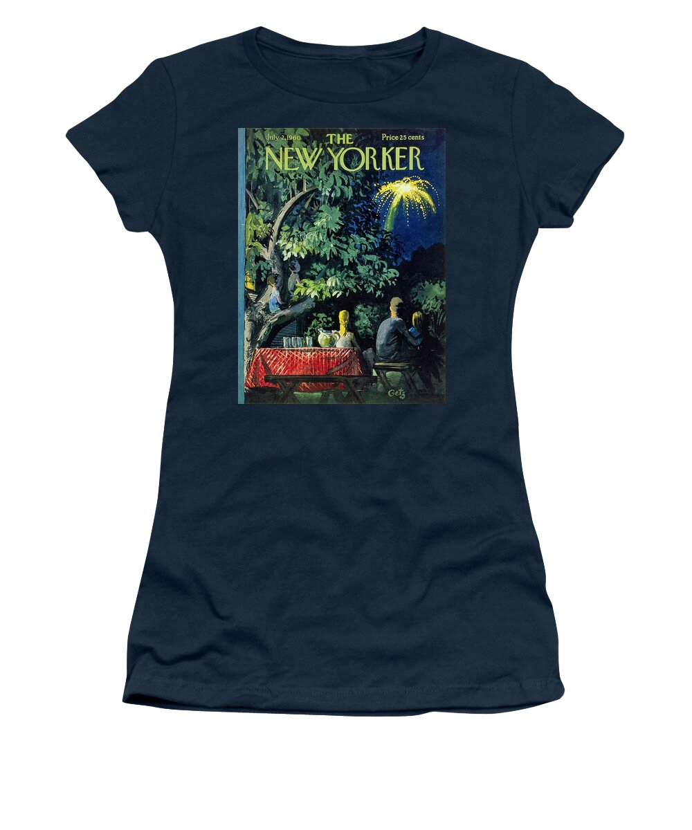 Illustration Women's T-Shirt featuring the painting New Yorker July 2 1960 by Arthur Getz