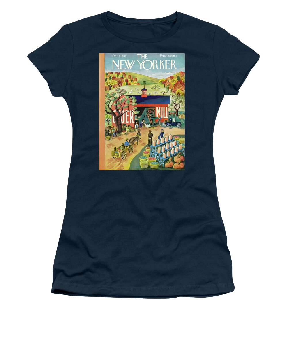 Cider Mill Women's T-Shirt featuring the painting New Yorker October 4 1941 by Ilonka Karasz