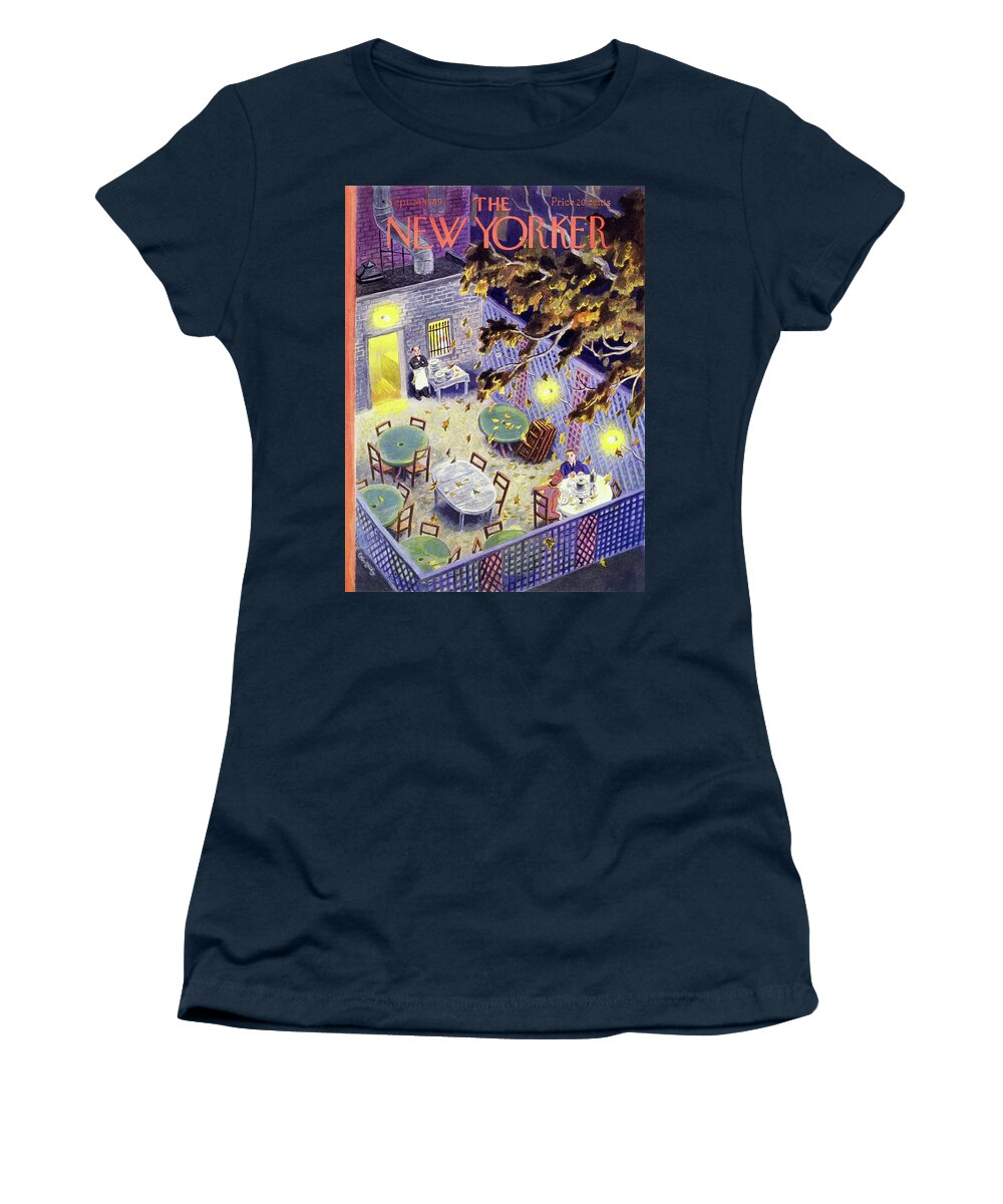 Restaurant Women's T-Shirt featuring the painting New Yorker September 24 1949 by Tibor Gergely