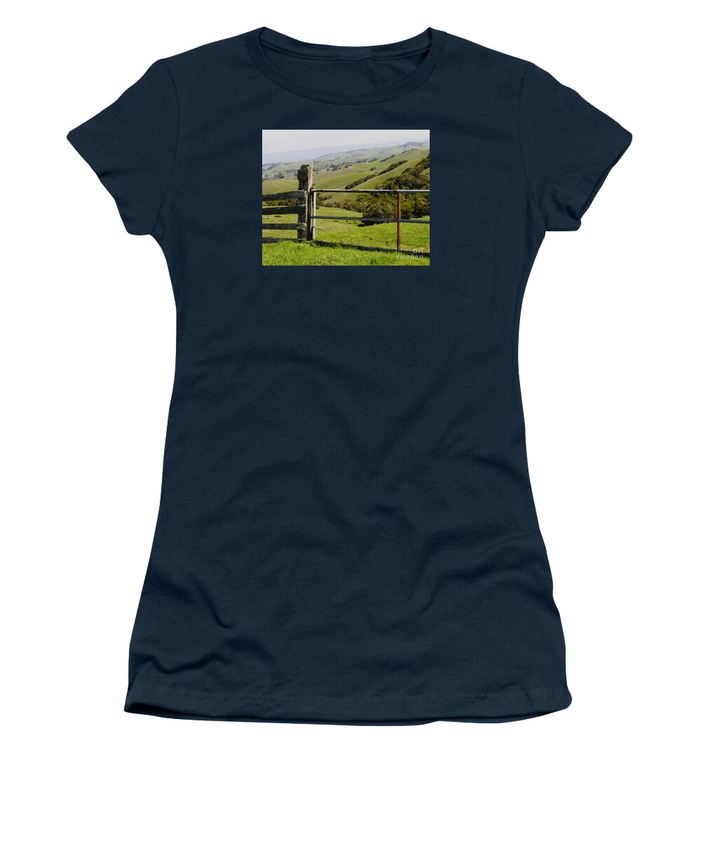 Landscape Women's T-Shirt featuring the photograph Nicasio Overlook by Joyce Creswell