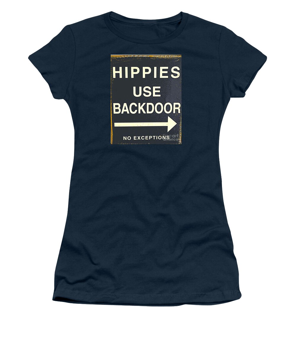 Hippie Women's T-Shirt featuring the photograph No Shoes No Shirt No Hair by Joe Pratt