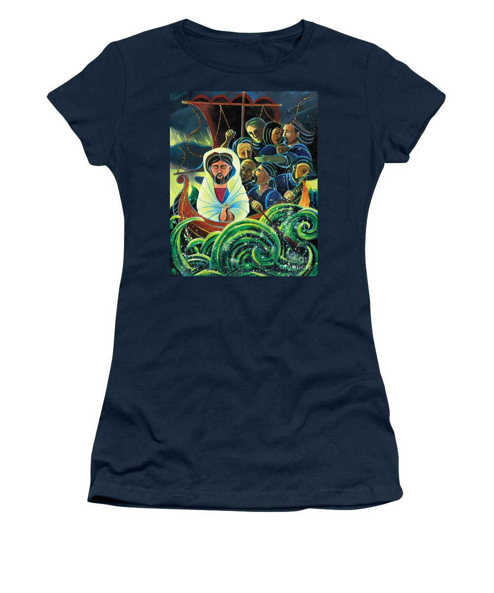 No Storm Can Shake My Inmost Calm Women's T-Shirt featuring the painting No Storm Can Shake My Inmost Calm - MMNOS by Br Mickey McGrath OSFS
