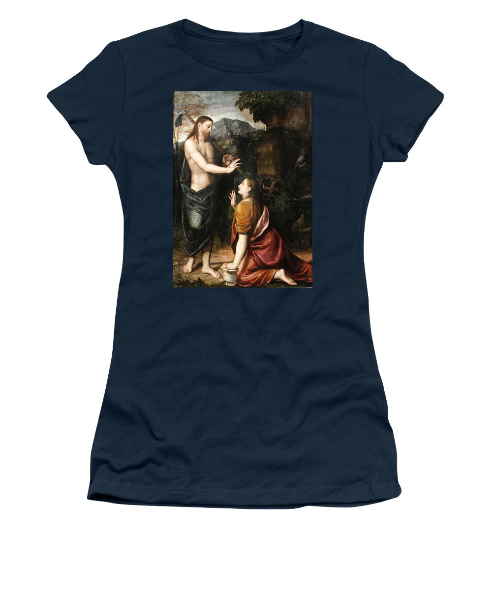 Callisto Piazza.noli Me Tangere Women's T-Shirt featuring the painting Noli me Tangere by Callisto Piazza